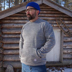 Topo Designs Made in the USA Colorado Crewneck Pocket Sweatshirt 100% Poly L -XL